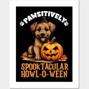 Pawsitively Spooktacular Howl-o-ween Dog Costume Posters and Art